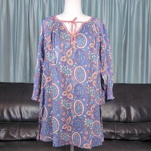 Natural Life Blue and Pink Paisley Dress